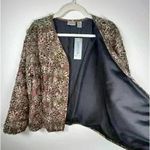 Chico's NWT Chico’s Women’s Size 1 (Medium/Size 8) Silk Open Front Jacket Animal Print Photo 13
