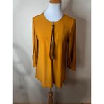 Joseph Ribkoff  Mustard Yellow Zipper Tunic Blouse Slit Bell Sleeves 8 Photo 1
