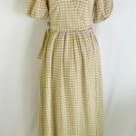 Topshop New  Seersucker Check Short Sleeve Midi Wrap Dress Lime Lilac Size 2 Photo 7