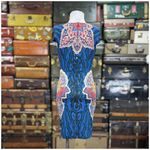 Just Cavalli Geometric Mini Dress Womens Size Medium Blue Black Motif Photo 2