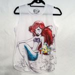Disney The Little Mermaid White Ariel Sketch Drawn Artsy Tank Top Size Small Photo 5