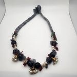 Hand Crafted Genuine Pearl, Gray, Black, Red, & Green Necklace Gray Photo 3
