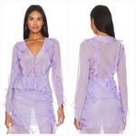 Song of Style Ines Sheer Top in Violet Purple Size M Photo 1