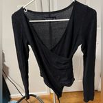 Abercrombie & Fitch A&F black long sleeve wrap body suit Photo 0