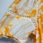 Adrienne Vittadini  Yellow & White Floral Gauzy Tiered Ruffle Skirt Dress Photo 9