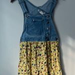 Bonjour Vtg 90s  Floral Denim Overalls Dress Size Small ! Photo 0