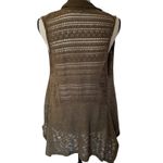 John Paul Richard Crochet Women Vest Sz S Y2K Boho Festival Knit Chiffon Olive Green Photo 2