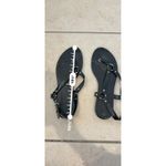 CHAPS Black Sandals Thong Buckle Ankle Strap Summer Shoes Size 10.5 Photo 2