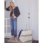 Veronica Beard  Taylor Released Hem Cropped Wide-Leg Jeans Bright Blue Sz 25 NWT Photo 3