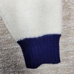 Vintage Wilson Tennis Sweater Unisex Large Cardigan Blue White Full Zip Acrylic Photo 13