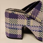 Larroude Plaid Print Mules Platform Clogs Women’s Purple & Green Size 5 Photo 10