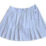 Alo Yoga Alo Varsity Pleated Tennis Skirt Pickleball Size L White Photo 0