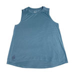 Peloton Size XL Women Athletic Tank Top Thin Striped Blue Sleeveless Smocked Photo 0