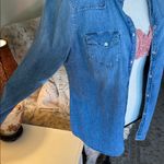 Gap Vtg Y2K  classic denim light blue pearl snap western button down shirt L Photo 2