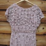 Mac Duggal  94117 Pink Cap Sleeve Column Midi Dress With Floral Beading Photo 7