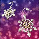 Snowflake Necklace Earrings Set 16" Chain New Reversible Festive Winter… Gold Photo 4