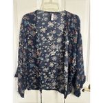 Xhilaration Sheer Floral Fringe Full Zip Top Size XS Tassels Boho Western Cowgirl Hippie Photo 3