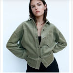 ZARA Corduroy Overshirt in Green 8372 224 505 Size Small Shacket Photo 8