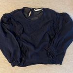 ZARA sheer mesh eyelet crop top Photo 0