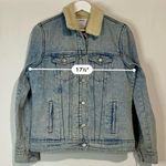Old Navy Women’s Sherpa Lined Denim Jean Jacket Light Blue Wash Size Medium FLAW Photo 6
