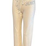 Juicy Couture Terry Cloth Drawstring Flare Pant Y2K Sweatpant Small S White Photo 3