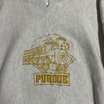 DeLong Purdue Boilermakers Vintage Gray Y2K College Pullover Crewneck Sweater  Photo 1