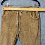 Vintage Made in Italy Corduroy Jogger Pants S Drawstring Waist Pockets Y2K Brown Photo 1