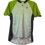 Bontrager Cycling‎ Jersey Palm Print Lime Green Gray Short Sleeve Bike Top # Size M Photo 0
