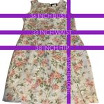 Sag Harbor VINTAGE 1990'S PETITE BEIGE, PINK & GREEN FLORAL PRINT DRESS (12P) Photo 11