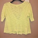 Aerie Button Front Short Sleeve V Neck Light cardigan Neon Green Yellow XS Photo 1