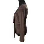 Million Faux Velvet Open Drape Cardigan Gray Photo 2