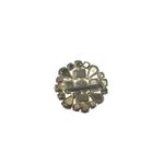 Sparkling Round Crystal Brooch Pin Rhinestone Silver Tone Flower Design Photo 1