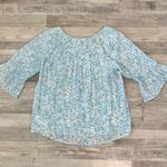 Counterparts  Blue Floral Lightweight Smocked Blouse 3/4 Sleeve S40 Photo 5