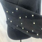 Blooming Jelly Black vneck pearl accented wrap sweater size medium Photo 5