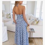 Y2K Ruffle Long Skirt Set Blue Size L Photo 2