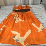 Moulinette Soeurs Anthropologie Crane Silk Halter Dress Tangerine Orange size 4 Photo 12