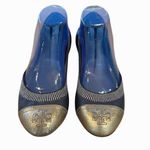 Tory Burch Gold/Brown Leather Scrunch Ballet Flats Size 8.5 Photo 1