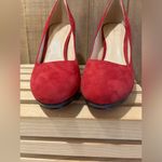 Cole Haan  Nike Air Women’s Shoes Sexy Ruby Red Suede High 4” Heels Sz 9.5 B Mint Photo 3