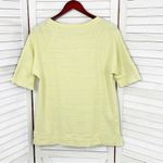Loft  Embroidered Mandala Slub Knit Short‎ Sleeve Pullover Shirt Yellow Medium Photo 7