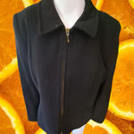 Geoffrey Beene  Wool Cashmere‎ Blend Zip Up Black Jacket Photo 0