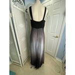 Betsy and Adam Black Silver Ombre Pleated Gown Metallic Empire Waist Dress 14 Photo 1