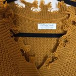 Full Circle Trends NWT  Distressed Mustard Yellow Sweater Dress Size L Photo 3