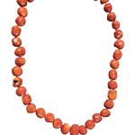 Heavy Natural Red Coral Nugget Necklace – Vintage Hand Photo 3