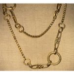 Designer Luxury Boho Preppy Gold Tone Y2K Boutique Statement Chain Necklace Photo 1