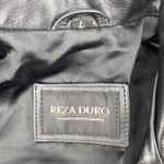Reza Duro Leather Jacket Double Breasted Button Front Peacoat Black Women L Size L Photo 6