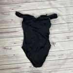 Bar III Solid Lace Up Off-The-Shoulder One-Piece Swimsuit Size M Black New Photo 4