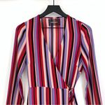 Reformation  Gjelina Luisa Stripe V-Neck Wrap Mini Dress Pink Purple S Photo 1