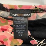 Max and Cleo Black Pink Floral Stretch Asymmetrical Skirt Women’s Size XS Photo 3