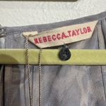 Rebecca Taylor  Gray Jaguar V-Neck Silk Blouse Sz 4 NWT Photo 5