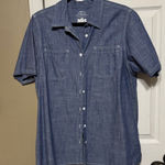 Loomstate Chambray Blue 100% Organic Cotton Button Down Shirt 365 Size Large Photo 0